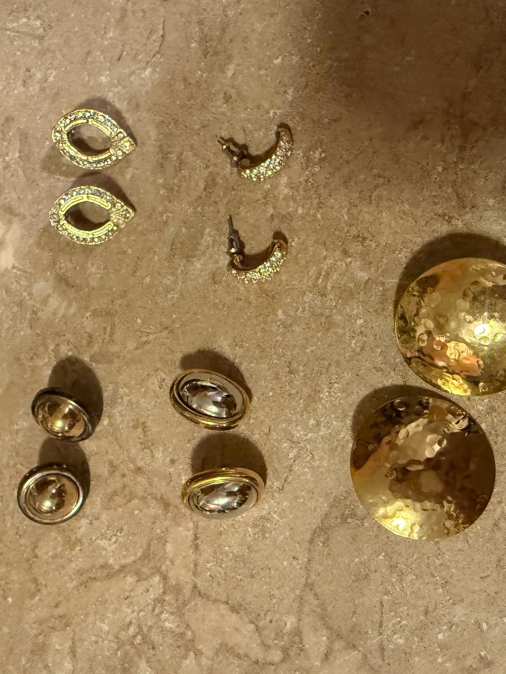 Vintage Gold-Tone Women's Earrings Set - Multi Style 1960s 1970s 1980s
